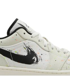 Alternative view of Air Jordan 1 Low Brushstroke Swoosh - Paint Splatter DM3528-100 Nicesnk