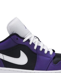 Alternative view of Air Jordan 1 Low Court Purple Black 553558-501 Nicesnk