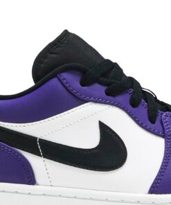 Alternative view of Air Jordan 1 Low 'Court Purple White' 553558-500