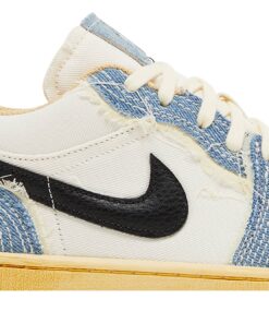 Alternative view of Air Jordan 1 Low 'Sashiko Denim' FN7670-493