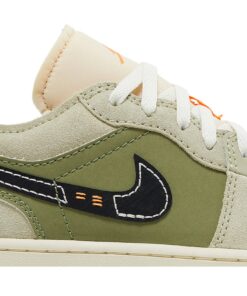 Alternative view of Air Jordan 1 Low SE Craft 'Light Olive' FD6819-300