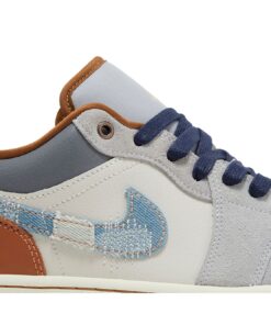 Alternative view of Air Jordan 1 Low SE Repaired Denim Swoosh FZ5042-041 Nicesnk