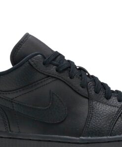 Alternative view of Air Jordan 1 Low Triple Black 553558-091 Nicesnk