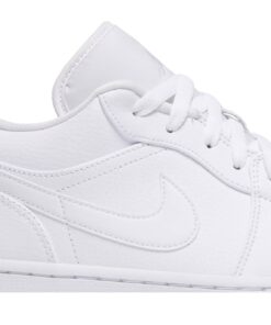 Alternative view of Air Jordan 1 Low Triple White 553558-112 Nicesnk
