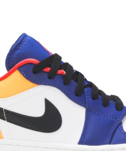 Alternative view of Air Jordan 1 Low 'White Deep Royal Blue' 553558-123