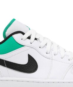 Alternative view of Air Jordan 1 Low 'White Lucky Green' 553558-129