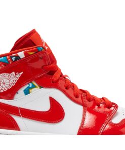 Alternative view of Air Jordan 1 Mid Barcelona Sweater Red Patent DC7294-600 Nicesnk