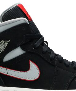 Alternative view of Air Jordan 1 Mid 'Black Grey' 554724-060