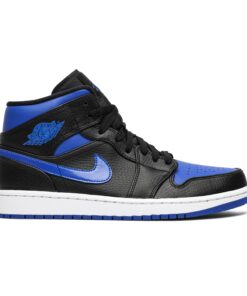 Air Jordan 1 Mid Black Hyper Royal 554724-068 Nicesnk