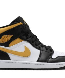 Air Jordan 1 Mid Black University Gold 554724-177 Nicesnk