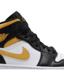 Alternative view of Air Jordan 1 Mid Black University Gold 554724-177 Nicesnk