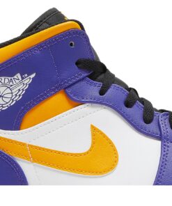 Alternative view of Air Jordan 1 Mid 'Lakers' DQ8426-517