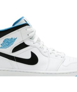 Alternative view of Air Jordan 1 Mid Laser Blue 554724-141 Nicesnk