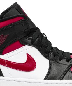 Alternative view of Air Jordan 1 Mid Noble Red 554724-066 Nicesnk