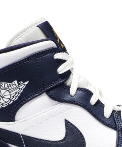 Alternative view of Air Jordan 1 Mid Obsidian 554724-174 Nicesnk