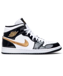 Air Jordan 1 Mid Patent Black Gold 852542-007 Nicesnk