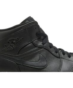 Alternative view of Air Jordan 1 Mid Triple Black (2022) 554724-093 Nicesnk