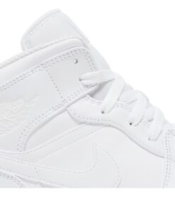 Alternative view of Air Jordan 1 Mid 'Triple White' 2022 554724-136