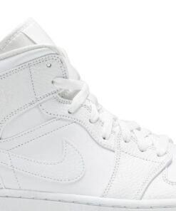 Alternative view of Air Jordan 1 Mid 'Triple White' 554724-130