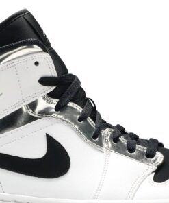 Alternative view of Air Jordan 1 Mid 'White Silver' 554724-121