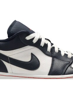 Alternative view of Air Jordan 1 Retro Low Obsidian Ember 553558-481 Nicesnk