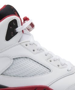 Alternative view of Air Jordan 5 Retro Black Tongue Fire Red 2013 136027-120 Nicesnk