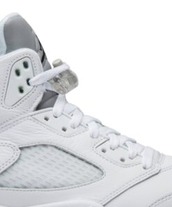 Alternative view of Air Jordan 5 Retro Metallic White 2015 136027-130 Nicesnk