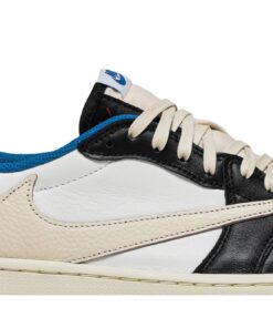 Alternative view of Fragment Design x Travis Scott x Air Jordan 1 Retro Low Military Blue DM7866-140 Nicesnk