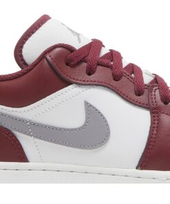 Alternative view of (Grade School) Air Jordan 1 Low Bordeaux 553560-615 Nicesnk