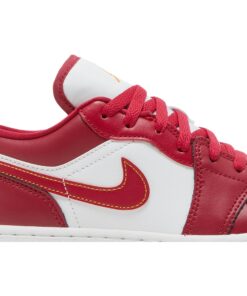 Alternative view of (Grade School) Air Jordan 1 Low Cardinal Red 553560-607 Nicesnk
