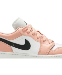 Alternative view of (Grade School) Air Jordan 1 Low Light Arctic Pink 553560-800 Nicesnk