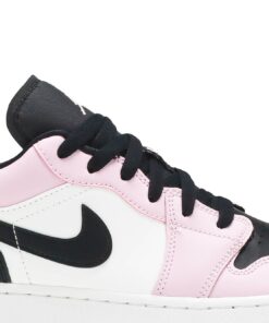 Alternative view of (Grade School) Air Jordan 1 Low Light Arctic Pink 554723-601 Nicesnk