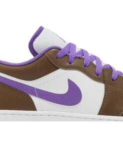 Alternative view of (Grade School) Air Jordan 1 Low Purple Mocha 553560-215