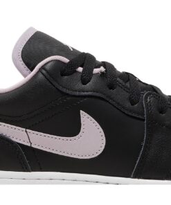 Alternative view of (Grade School) Air Jordan 1 Low SE 'Black Iced Lilac' DV1333-051