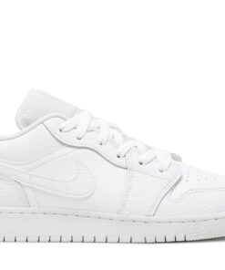 (Grade School) Air Jordan 1 Low Triple White 553560-130 Nicesnk