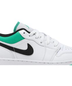 Alternative view of (Grade School) Air Jordan 1 Low 'White Lucky Green' 553560-129