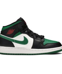 (Grade School) Air Jordan 1 Mid Black Pine Green 554725-067 Nicesnk