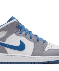 (Grade School) Air Jordan 1 Mid 'Cement True Blue' DQ8423-014