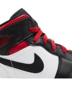 Alternative view of (Grade School) Air Jordan 1 Mid Gym Red Black Toe DQ8423-106 Nicesnk