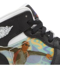 Alternative view of (Grade School) Air Jordan 1 Mid Hologram DR9495-001 Nicesnk