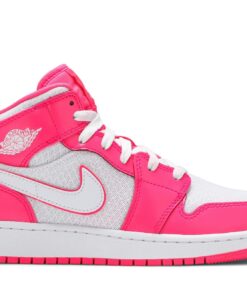 (Grade School) Air Jordan 1 Mid Hyper Pink White 555112-611