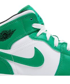 Alternative view of (Grade School) Air Jordan 1 Mid Lucky Green DQ8423-301 Nicesnk