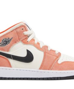 (Grade School) Air Jordan 1 Mid Orange Suede DV1336-800 Nicesnk