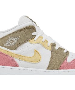 Alternative view of (Grade School) Air Jordan 1 Mid 'Pastel Grind' DJ0338-100