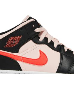 Alternative view of (Grade School) Air Jordan 1 Mid 'Pink Crimson' 554725-604
