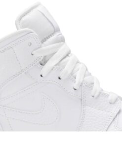 Alternative view of (Grade School) Air Jordan 1 Mid 'Triple White' 554725-130