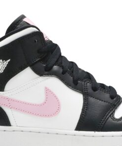 Alternative view of (Grade School) Air Jordan 1 Mid White Light Arctic Pink 555112-103 Nicesnk