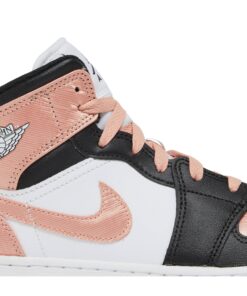 Alternative view of (Grade School) Air Jordan 1 Mid 'White Light Madder Root' DM9077-108