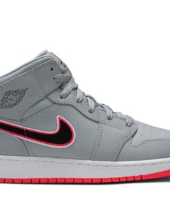 (Grade School) Air Jordan 1 Mid 'Wolf Grey Pink' 555112-060