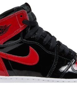 Alternative view of (Grade School) Air Jordan 1 Retro High OG Patent Bred 575441-063 Nicesnk
